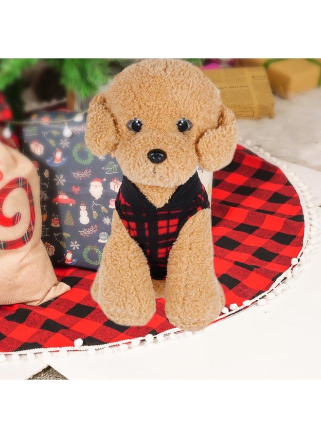 Rbenxia 4 Pieces Buffalo Plaid Dog Sweaters with Leash Ring Soft Fleece Vest Dogs Pullover Warm Jacket Pet Dogs Clothes Winter Dog Outfits for Small Puppy Cat Pets (Green, Blue, Grey, Red, Small) - Image 3