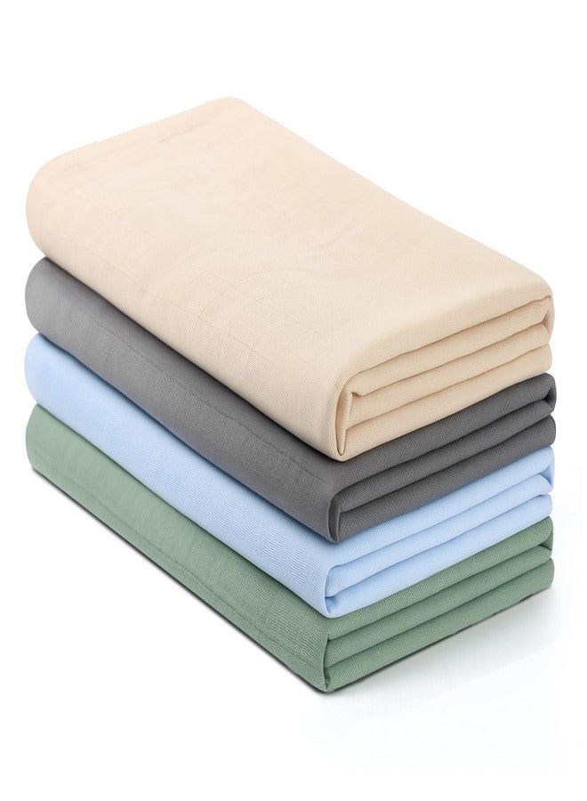 CottCare Muslin Swaddle Blankets for Babies, 4-Pack Ultra Soft Breathable Receiving Blankets, Large 45''x45'' Baby Wraps for Boys Girls, Newborn Essentials Shower Gifts - Image 1