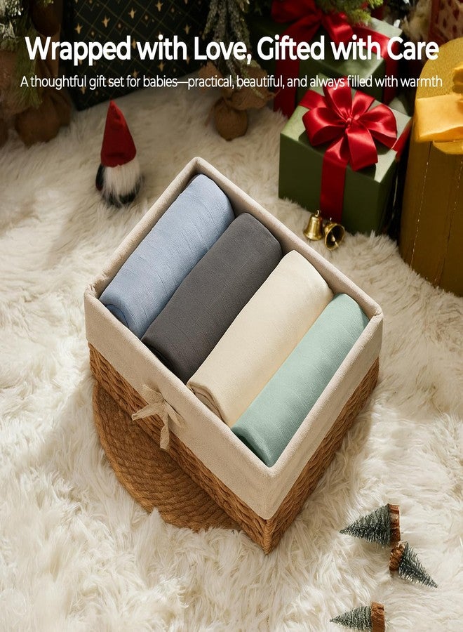 CottCare Muslin Swaddle Blankets for Babies, 4-Pack Ultra Soft Breathable Receiving Blankets, Large 45''x45'' Baby Wraps for Boys Girls, Newborn Essentials Shower Gifts - Image 5