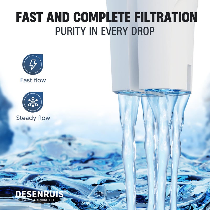 DESENRUIS Water Filter Replacement Compatible with Brita Water Pitchers and Dispensers, by DESENRUIS for Classic 35557, OB03, Mavea 107007, Reduce Chlorine and Bad Taste, BPA free, Pack of 3 - Image 5