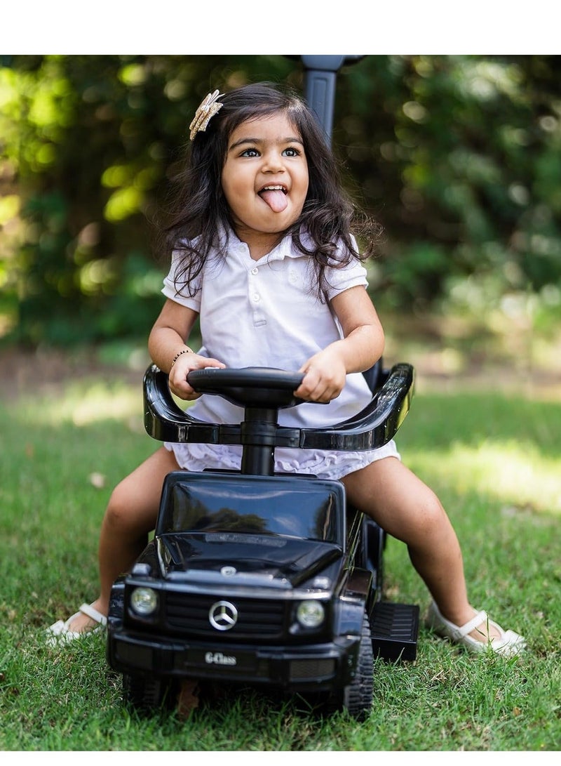 مرسيدس بنز عربية أطفال شكل مرسيدس بدفع يدوي ومقبض تحكم – تصميم أنيق ومتين - ابيض - Image 3
