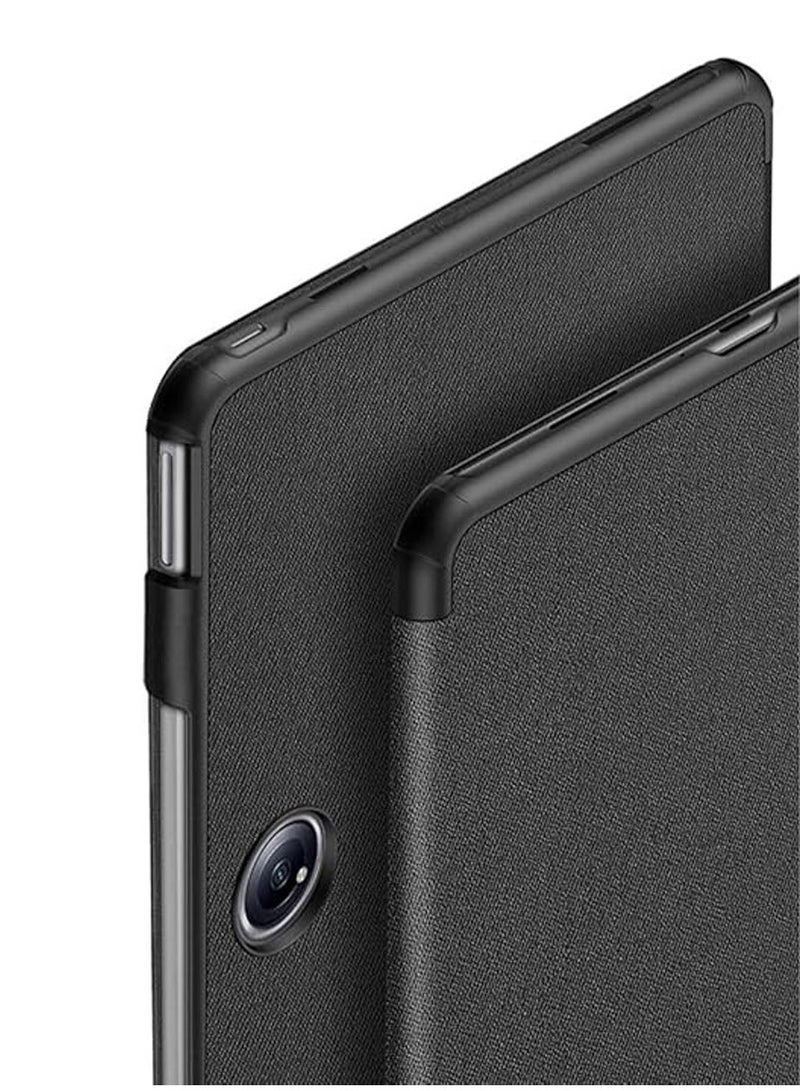 عام غطاء متوافق مع جهاز OnePlus Pad 2 بحجم 12.1 بوصة، الذي تم إصداره في عام 2024. الغطاء مصنوع من جلد PU الرفيع ويتميز بوظيفة الوقوف وحامل قابل للطي، ويحتوي على ميزة النوم/الاستيقاظ التلقائي. - Image 4