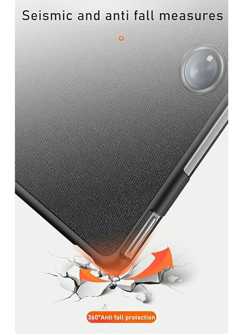 عام غطاء متوافق مع جهاز OnePlus Pad 2 بحجم 12.1 بوصة، الذي تم إصداره في عام 2024. الغطاء مصنوع من جلد PU الرفيع ويتميز بوظيفة الوقوف وحامل قابل للطي، ويحتوي على ميزة النوم/الاستيقاظ التلقائي. - Image 5