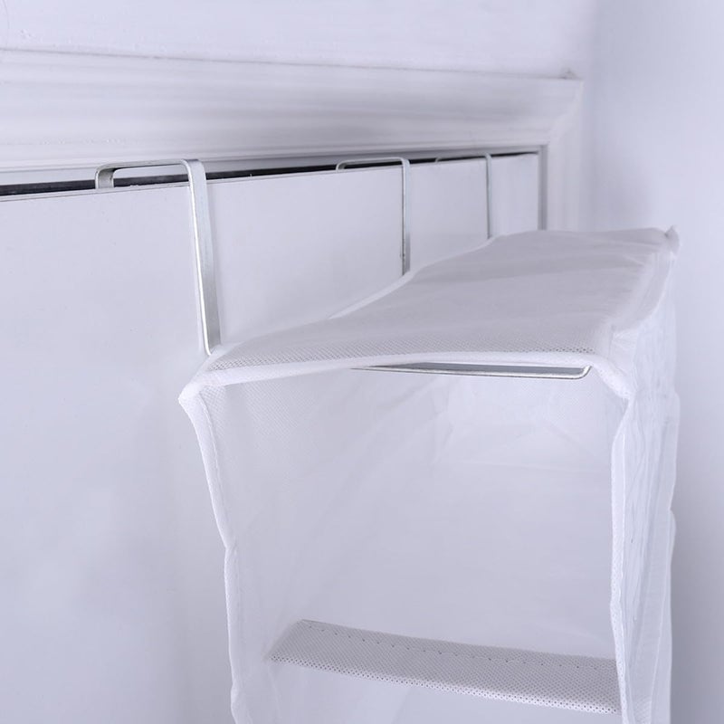 Over The Door Shoe Organizer 26 Pockets White Non Woven Fabric Storage Hanging Rack - Image 4
