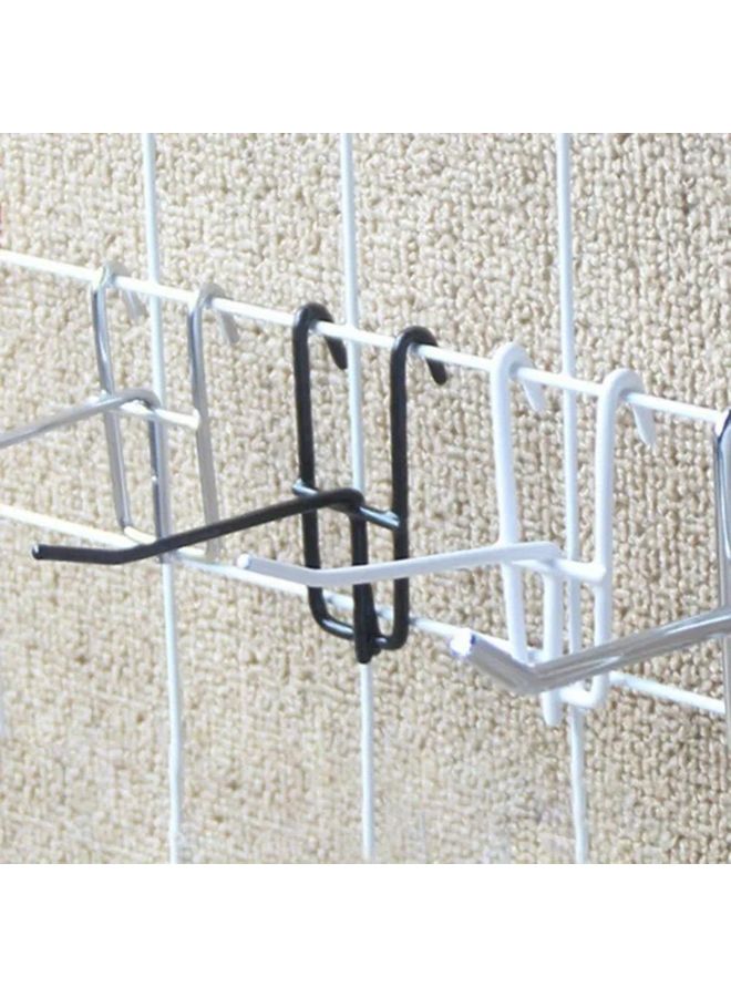 10pcs Black Reusable Mesh Panel Hangers 3 94inch Removable Storage Wall Hooks - Image 2