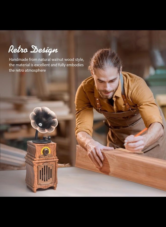 Retro Bluetooth Speaker, Retro Radio, Bass, FM Radio, 5.3 Bluetooth Radio Wireless Connect for Home Office Room Vintage Decor, USB/TF/AUX Player, Portable Rechargeable Vintage Radio Bluetooth Speaker  - Image 2