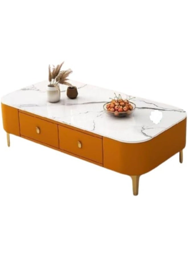 Coffee table floor modern home living room coffee table coffee table TV cabinet simple tempered glass small apartment soft package combination - Image 1