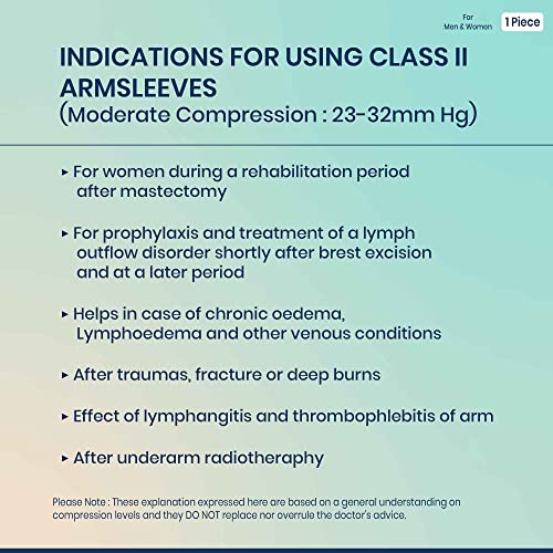 Sorgen Classique (Lycra) Medical Compression Armsleeves | Handsleeves | Lympedema armsleeves | Class 2 Compression Armsleeves | Hand swelling | Medical Armsleeves XLARGE - Image 5