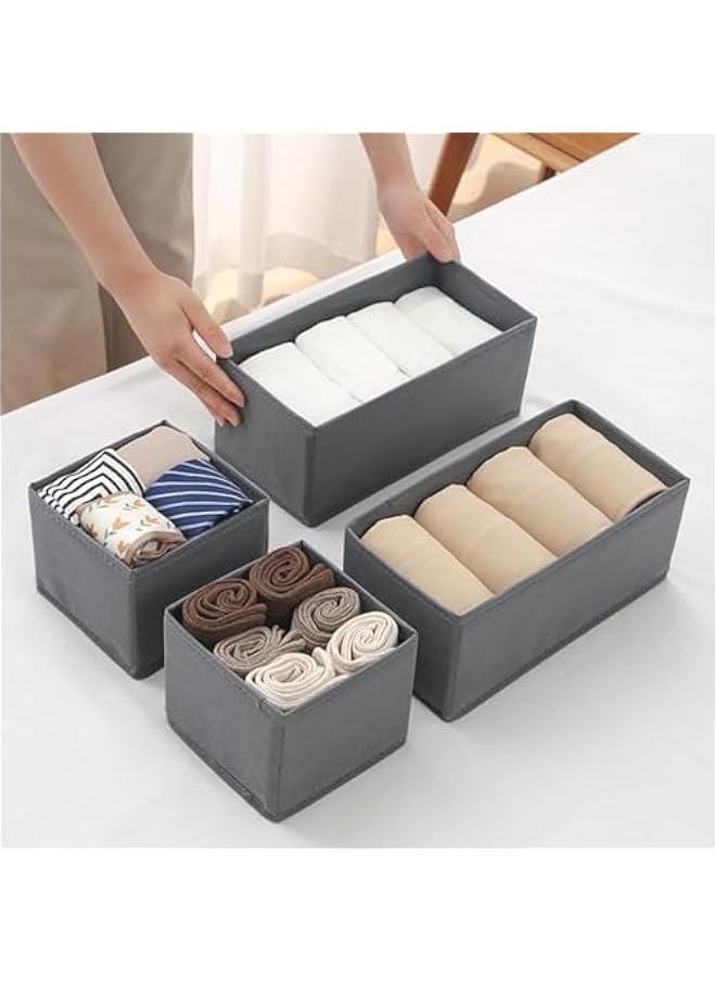 HOOKOR 4PCS Drawer Organizer for Clothing Foldable Cloth Drawer Dividers, Washable Closet Organizer and Storage Bins for Clothes Underwear Pants Socks  - Image 3