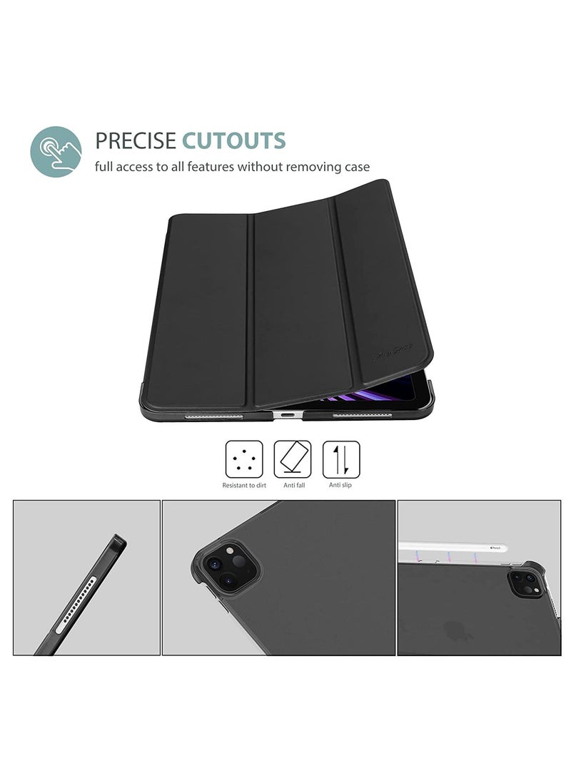 Procases iPad Pro 12.9 Case 2021 2020 2018, Slim Stand Hard Back Shell Smart Cover for iPad Pro 12.9" 5th Gen 2021/4th Gen 2020/3rd Gen 2018 -Black - Image 5
