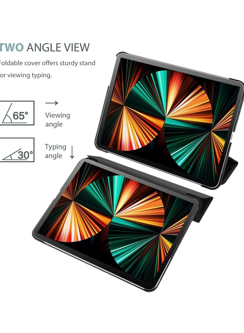 Procases iPad Pro 12.9 Case 2021 2020 2018, Slim Stand Hard Back Shell Smart Cover for iPad Pro 12.9" 5th Gen 2021/4th Gen 2020/3rd Gen 2018 -Black - Image 4