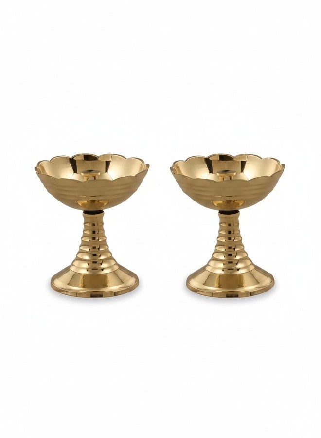 SACCH Traditional Brass Lotus Diya (Set of 2) | Handcrafted Small Pooja Diya & Oil Lamp | Flower Deepam for Mandir & Spiritual Lighting | Diwali Return Gifts & Religious Home Decoration - Image 5
