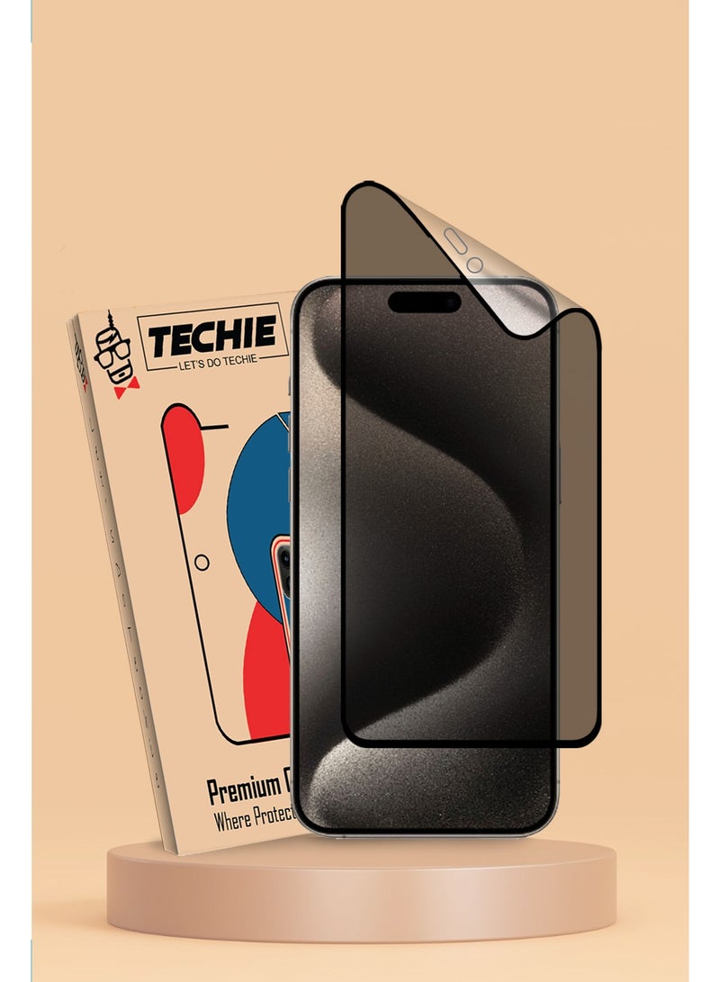 Techie واقي شاشة سيراميك غير لامع من Techie Privacy لهاتف Apple iPhone 15 Pro Max - Image 1