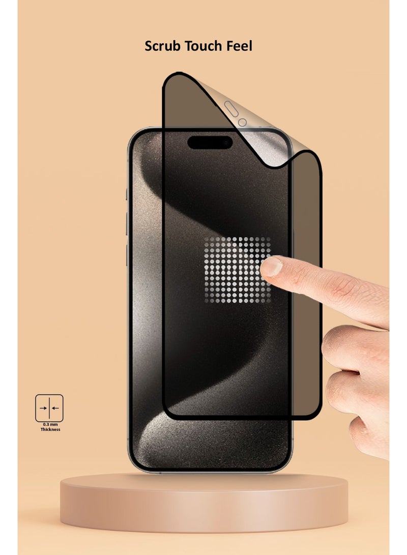 Techie واقي شاشة سيراميك غير لامع من Techie Privacy لهاتف Apple iPhone 15 Pro Max - Image 3