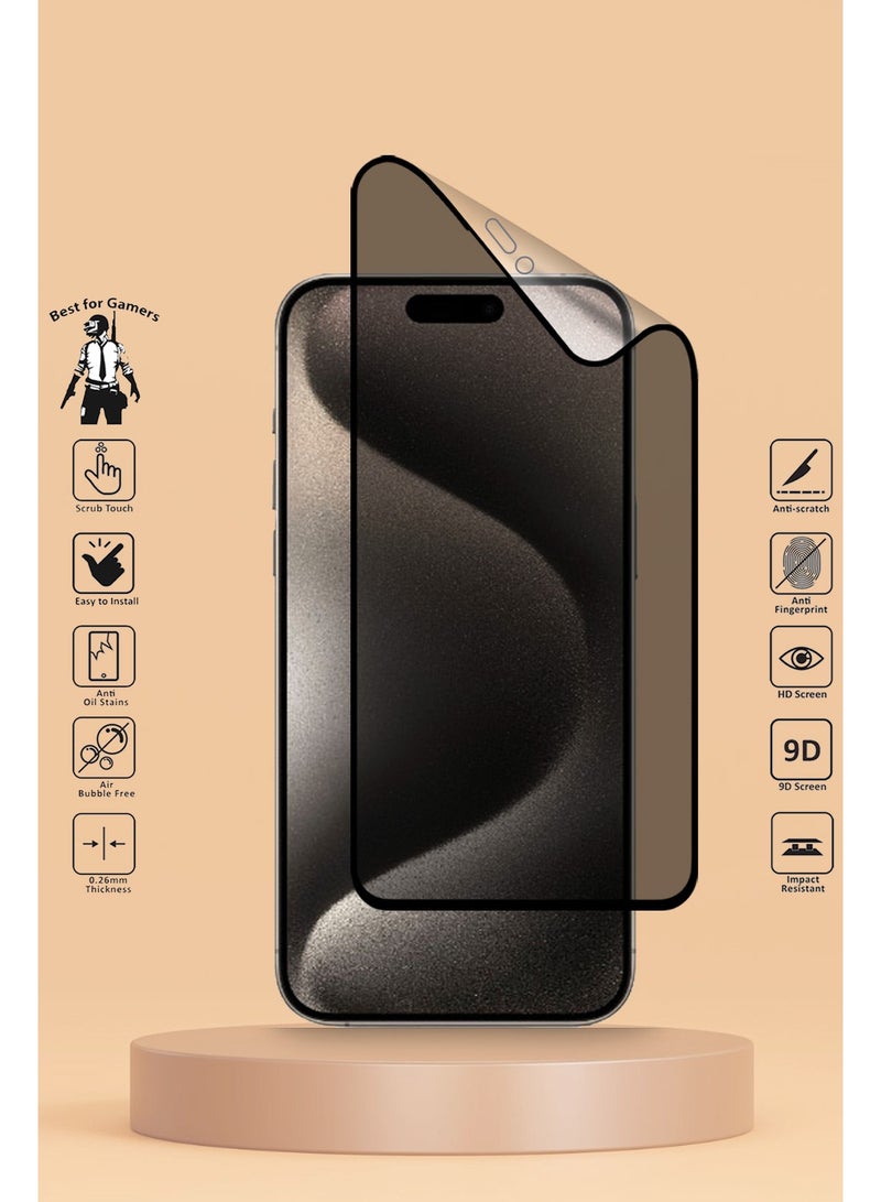 Techie واقي شاشة سيراميك غير لامع من Techie Privacy لهاتف Apple iPhone 15 Pro Max - Image 2