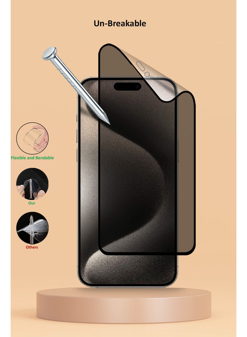 Techie واقي شاشة سيراميك غير لامع من Techie Privacy لهاتف Apple iPhone 15 Pro Max - Image 5