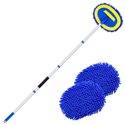 Ordenado 62" Car Wash Brush Kit Mitt Mop Sponge with Long Handle Chenille Microfiber Car Cleaning Brush Kit Supplies Car Washing Mop Kit Car Care Kit of Scratch-Free Replacement Head for Car RV Truck - Image 1