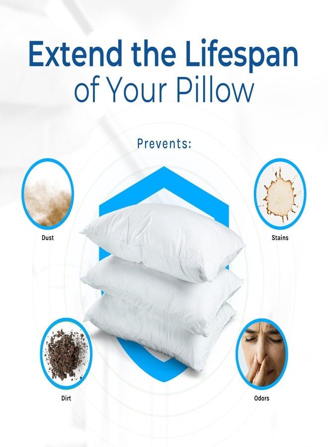 Hygea Natural Set of 2 Luxurious Pillow Protectors by Hygea Natural - Water Resistant, Soft Breathable Polyester Fabric, Easy to Clean - Premium Zippered Bed Bug Proof Pillow Covers - Dust & Allergen Proof (Standard Size) - Image 5