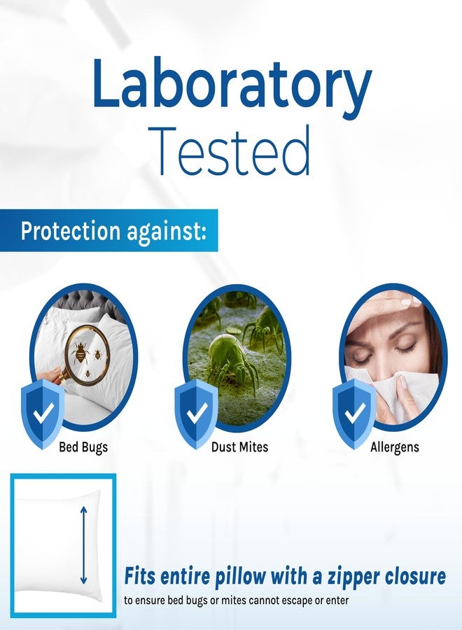 Hygea Natural Set of 2 Luxurious Pillow Protectors by Hygea Natural - Water Resistant, Soft Breathable Polyester Fabric, Easy to Clean - Premium Zippered Bed Bug Proof Pillow Covers - Dust & Allergen Proof (Standard Size) - Image 3