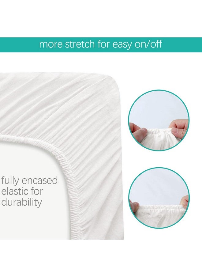 Biloban - 100% Cotton Bassinet Sheets Fit For Airclub, Amke 3 In 1 Bassinet, Newton And Bellababy Bassinet Bedside Sleeper, 2 Pack, Breathable And Soft Sheet For Baby, White - Image 1