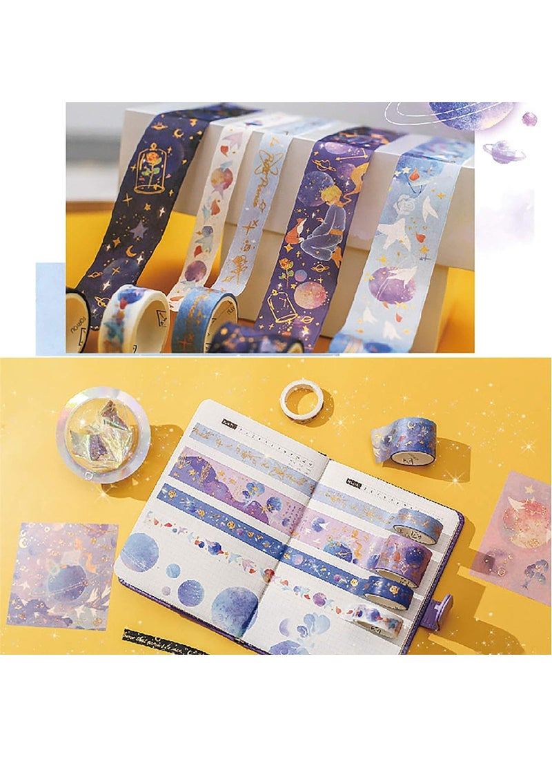 Generic Mayatra's Space Travel The Little Prince Masking Tapes Rolls With Decorative Masking Tapes For DIY Crafts Arts Best Return Gift (Multicolor) (10 Washi Tape Roll & 10 Stickers)  - Image 3