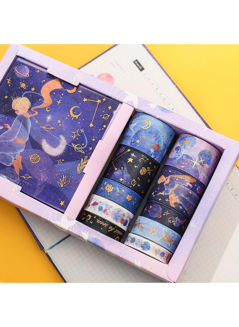 Generic Mayatra's Space Travel The Little Prince Masking Tapes Rolls With Decorative Masking Tapes For DIY Crafts Arts Best Return Gift (Multicolor) (10 Washi Tape Roll & 10 Stickers)  - Image 4