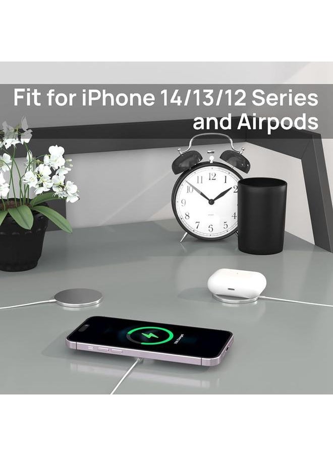 Zaboon DS-WXC103 15W Max MagSafe Magnetic Wireless Charger for iPhone 15/14/13 / AirPods Pro, No Adapter  - Image 3