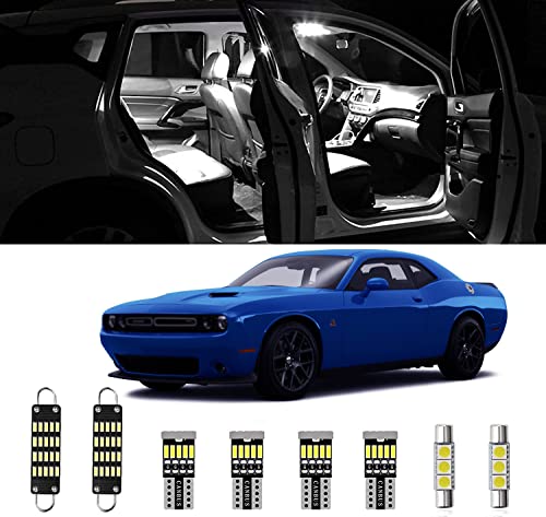 AWALITED 10pcs Challenger Interior LED Lights Kit Ultra Bright Map Dome LED Replacement Bulbs for 2008 2009 2010 2011 2012 2013 2014 2015 2016 2017 2018 2019 2020 Dodge Challenger all Cab Sizes