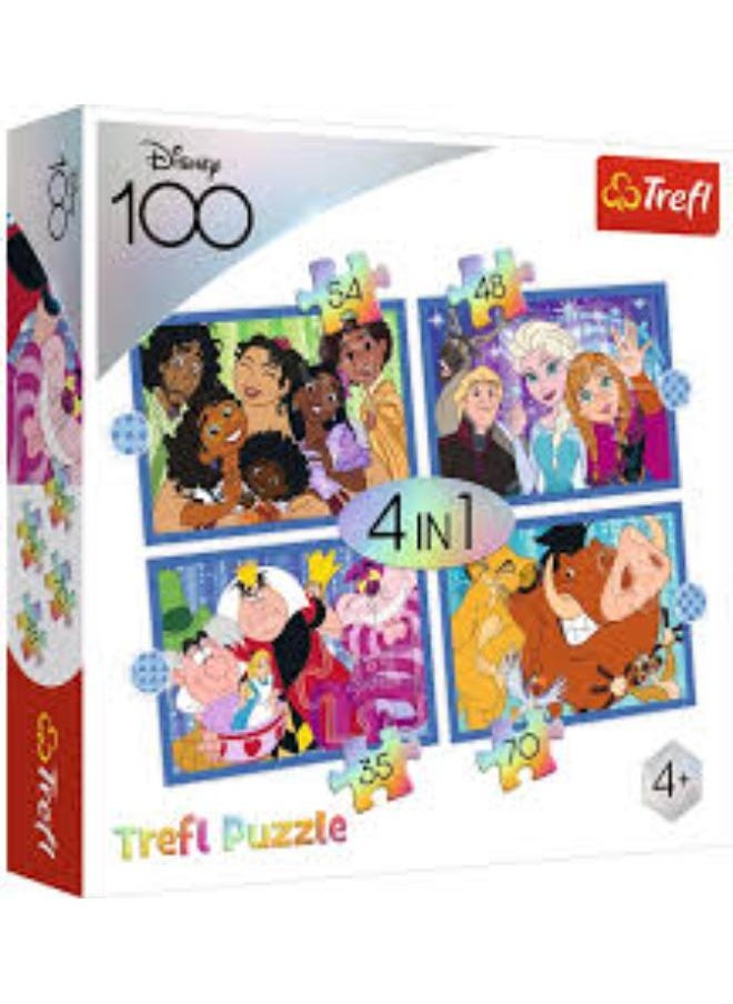 Trefl Trefl Puzzles - "4in1" - The happy world of Disney / Disney 100 