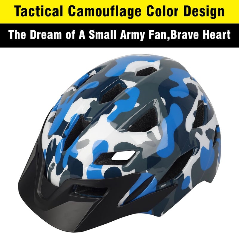 Bavilk Kids Bike Helmet, Kids Boys Girls Bike Helmets with LED Light Detachable Visor Children Youth Teen Multi-Sport for Skating Cycling Scooter Skateboard Adjustable & Lightweight 19.7"-22.4" - Image 5