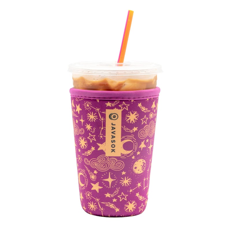 Sok It Java Sok Iced Coffee & Cold Soda Insulated Neoprene Cup Sleeve (Purple Starry Night  Medium: 22-28oz) - Image 1