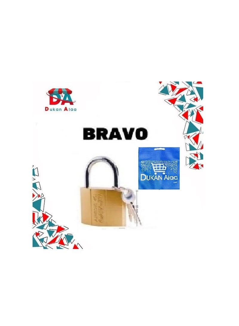 Hard Computer Lock Bravo Key Gold + Bag Dukan  Alaa - 50mm