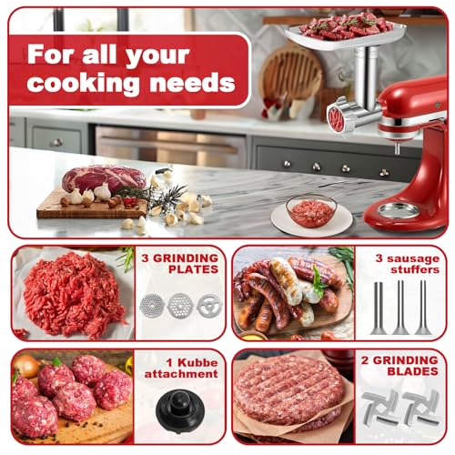 9TH SHOP Meat Grinder Attachment for Kitchenaid Stand Mixer Stainless Steel, Meat Grinder Accessory for Kitchenaid Mixer - Image 3