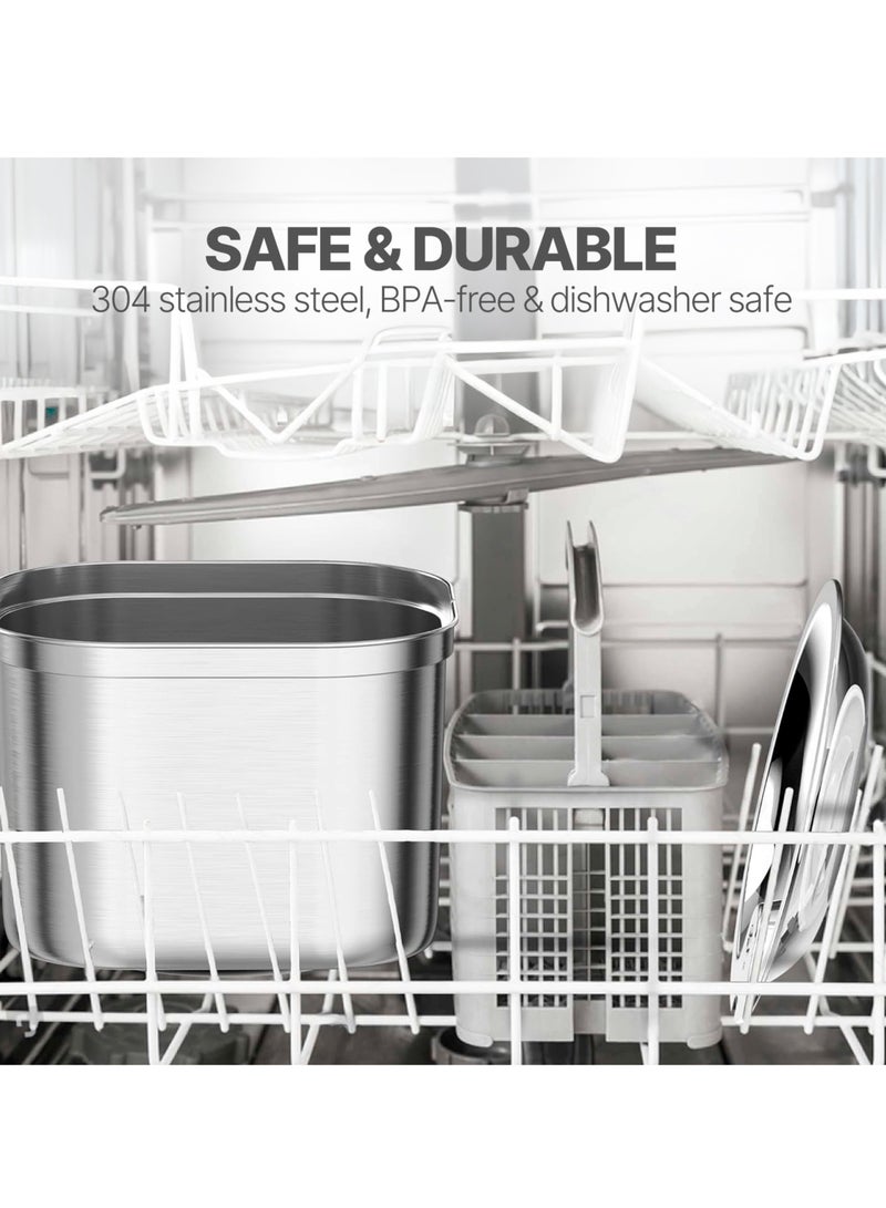 FO5 Pet Water Fountain Stainless Steel,74oz/2.2L Automatic Water Dispenser with Water Level, Replacement Filter Kit and Silicone Mat Suitable for Cat, Dogs - Image 3