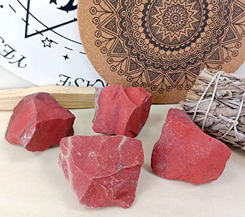 LAIDANLA Red Jasper 2" Natural Rough Stones Crystal Large Raw Crystals Bulk Healing Gemstones for Reiki Healing Tumbling Fountain Rocks Wire Wrapping Decoration Cabbing Lapidary 4PCS 0.55lb - Image 4
