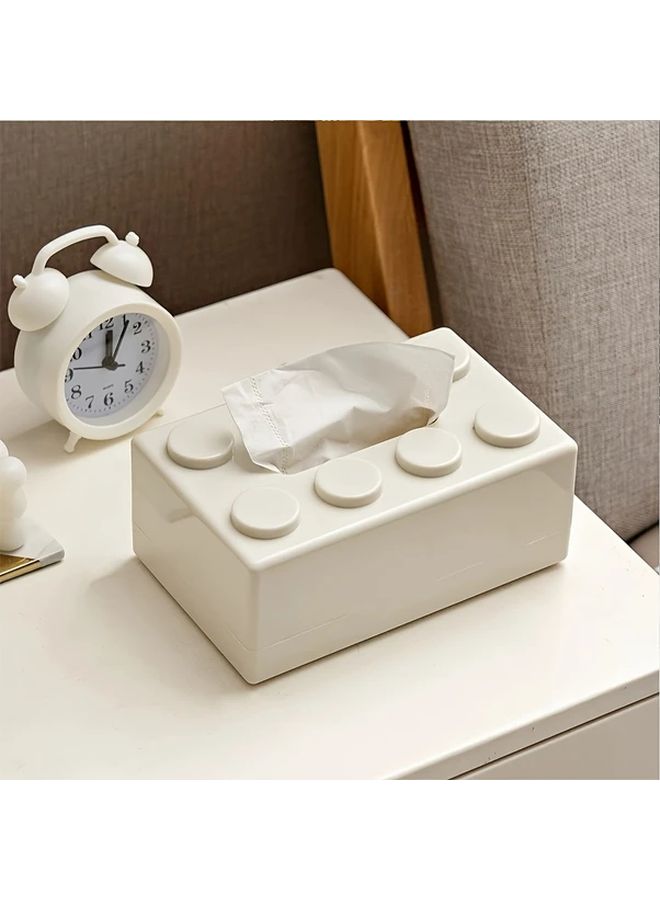 1pc Stylish White Tissue Box Holder Suitable For Napkins Convenient For Kitchen Bathroom Home Office Use - Image 5