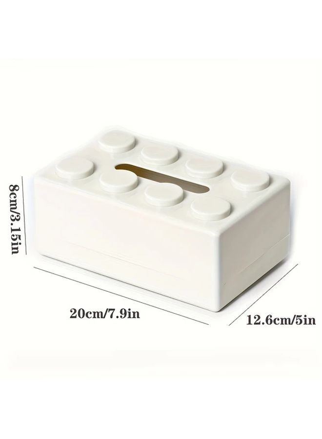1pc Stylish White Tissue Box Holder Suitable For Napkins Convenient For Kitchen Bathroom Home Office Use - Image 3
