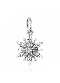 ABAOLA Sparkling Snowflakes Charm 925 Sterling Silver Christmas Beads Fit For Fashion Charms Bracelet & Necklace (Snowflakes Dangle) 