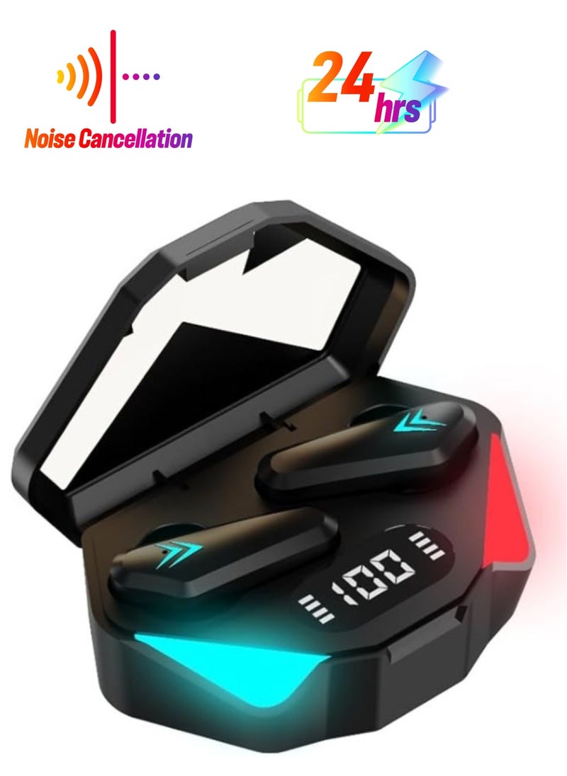 Concretization - X15 Wireless Earbuds Bluetooth 5.3 Chip Bluetooth Earphones Earbud Noise Cancellation Sports Earbuds with Charging Case Bluetooth Headphone Earbuds Gaming Ear Pods 24 hrs of Play Time Black - Image 1