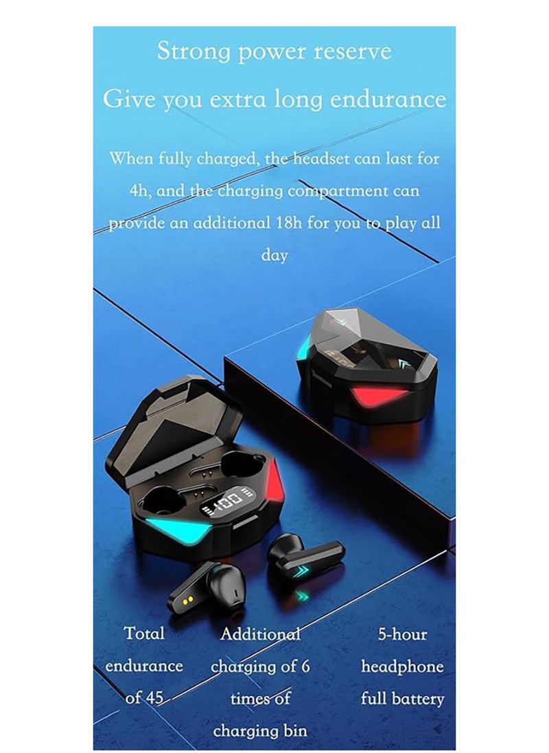 Concretization - X15 Wireless Earbuds Bluetooth 5.3 Chip Bluetooth Earphones Earbud Noise Cancellation Sports Earbuds with Charging Case Bluetooth Headphone Earbuds Gaming Ear Pods 24 hrs of Play Time Black - Image 1