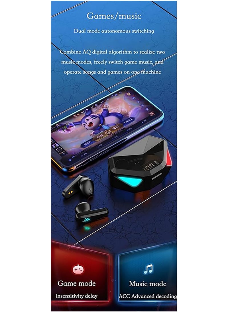 Concretization - X15 Wireless Earbuds Bluetooth 5.3 Chip Bluetooth Earphones Earbud Noise Cancellation Sports Earbuds with Charging Case Bluetooth Headphone Earbuds Gaming Ear Pods 24 hrs of Play Time Black - Image 1
