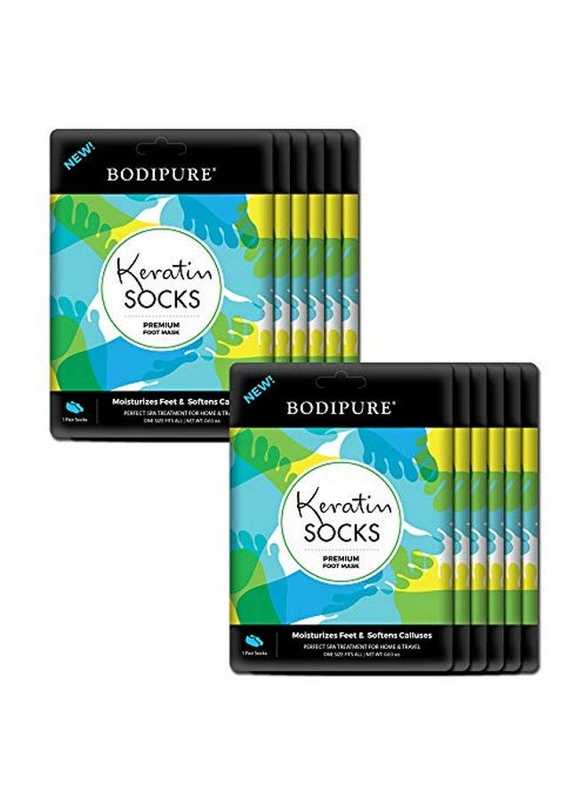 Bodipure Premium Keratin Foot Socks Antiaging Moisturizing Foot Mask Socks Hydrating Foot Masks For Cracked Heels And Dry Skin Natural Ingredients Pair In A Pack (12 Pack) - Image 2