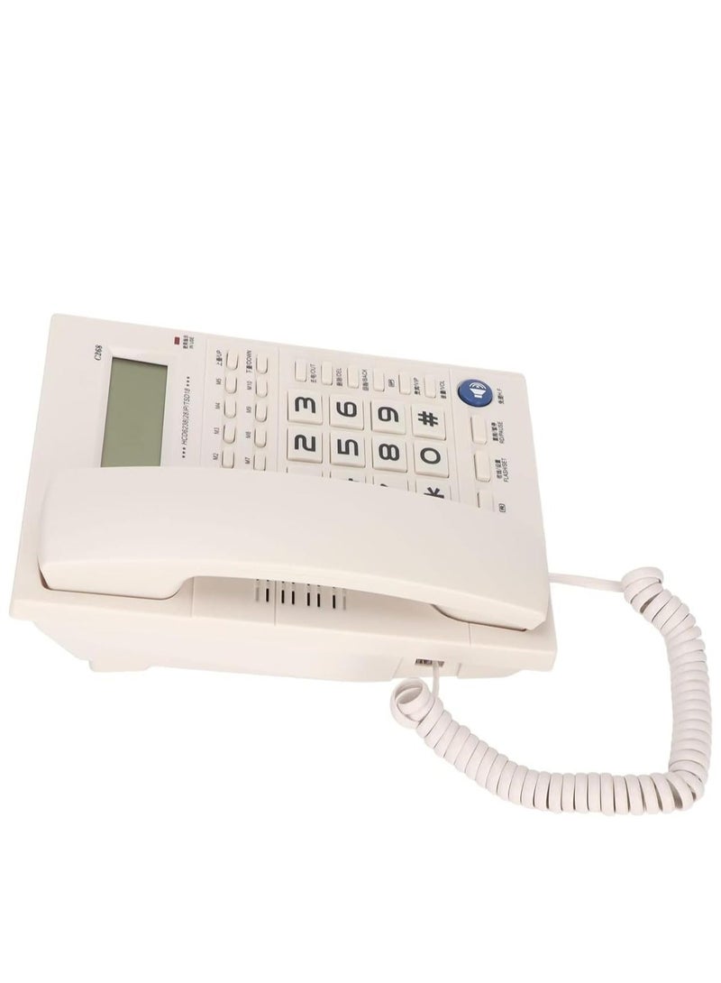 مايكروبلس هاتف سلكي كبير الأزرار، هاتف أرضي سلكي للمنزل، مزود بخاصية إظهار هوية المتصل، ومكبر صوت حر اليدين، وشاشة LED، وخاصية الاتصال السريع، لون أبيض، طراز Ps-4728 - Image 1