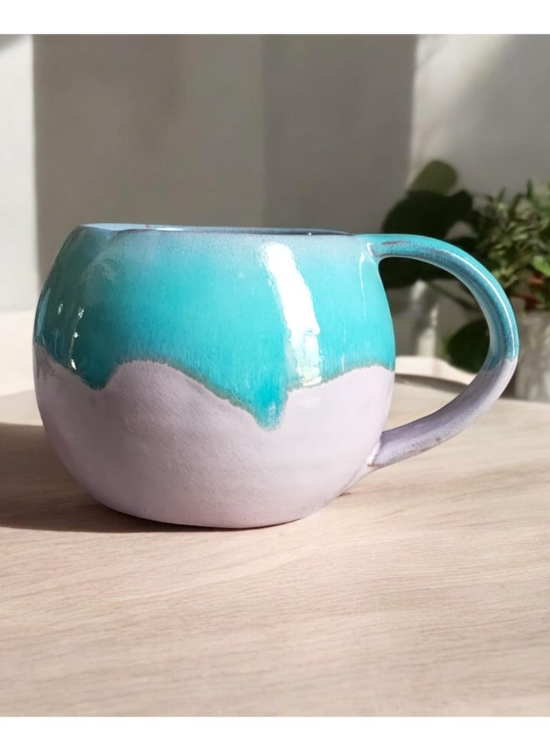 300ml ceramic and earthenware mug, each piece is unique, microwave safe  - Image 1