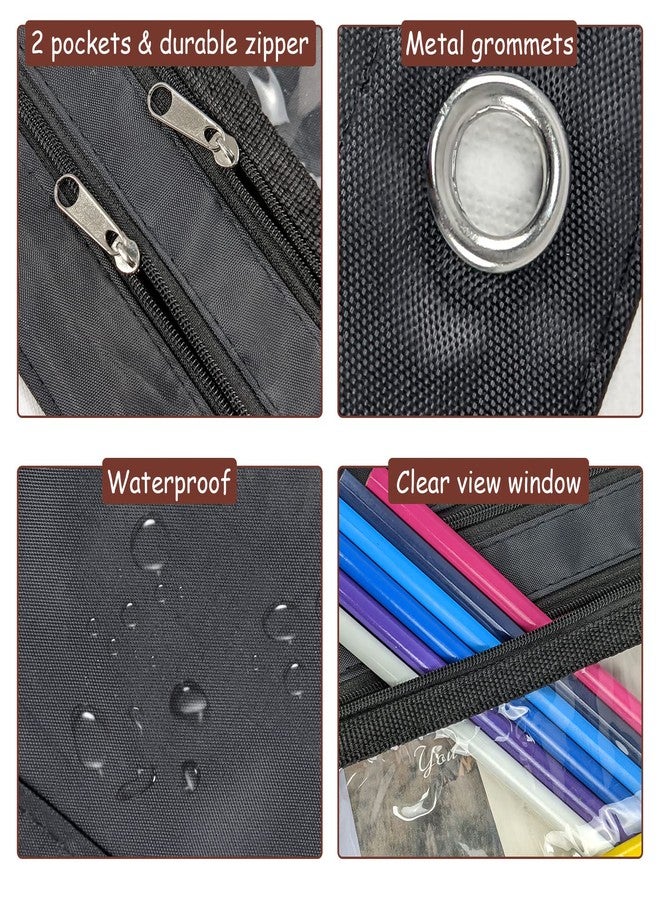 YoeeJob 1 Pack Pencil Pouch for 3 Ring Binder, Expandable Binder Pouches with Zipper, Large Capacity Pen Holder Case with Clear Window School Class Office Organizers, Black - Image 3