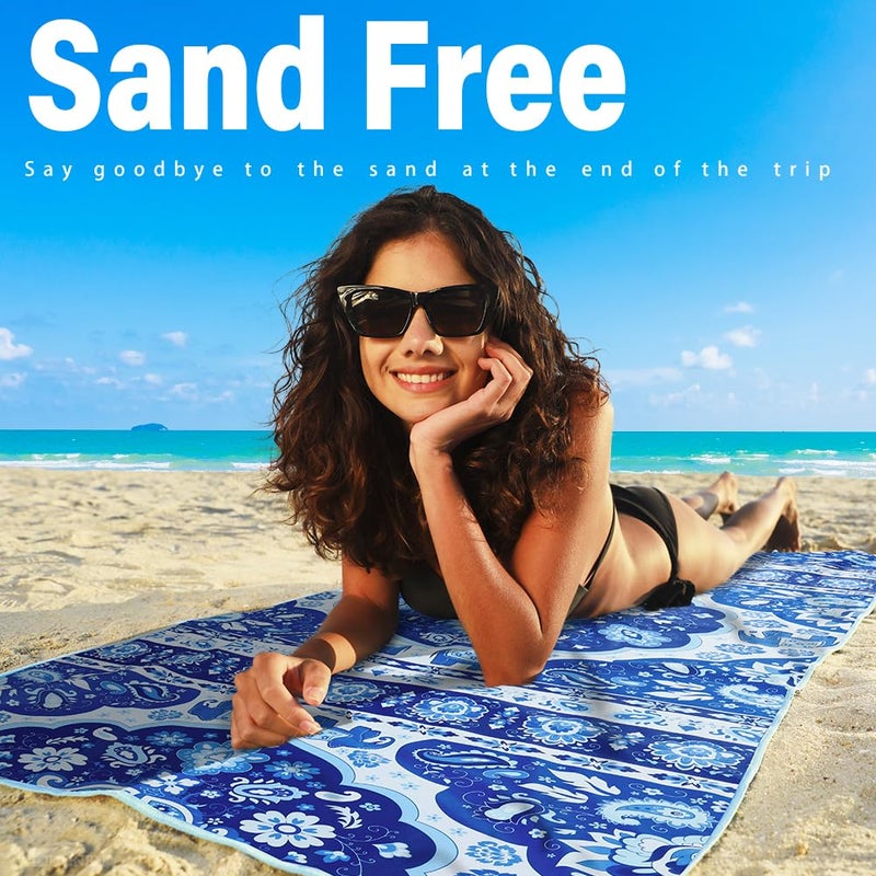 Widdonen Microfiber Lightweight Beach Towel Sand Free Quick Dry Absorbent Thin Compact Towels for Swimming Pool Camping Beach Accessories Large Easy Pack Travel Things for Vacation Essentials Gift - Image 4