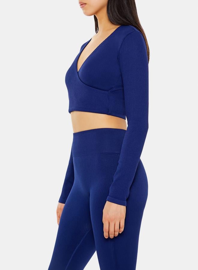 FOREVER 21 Active Seamless Surplice Crop Top - Image 2