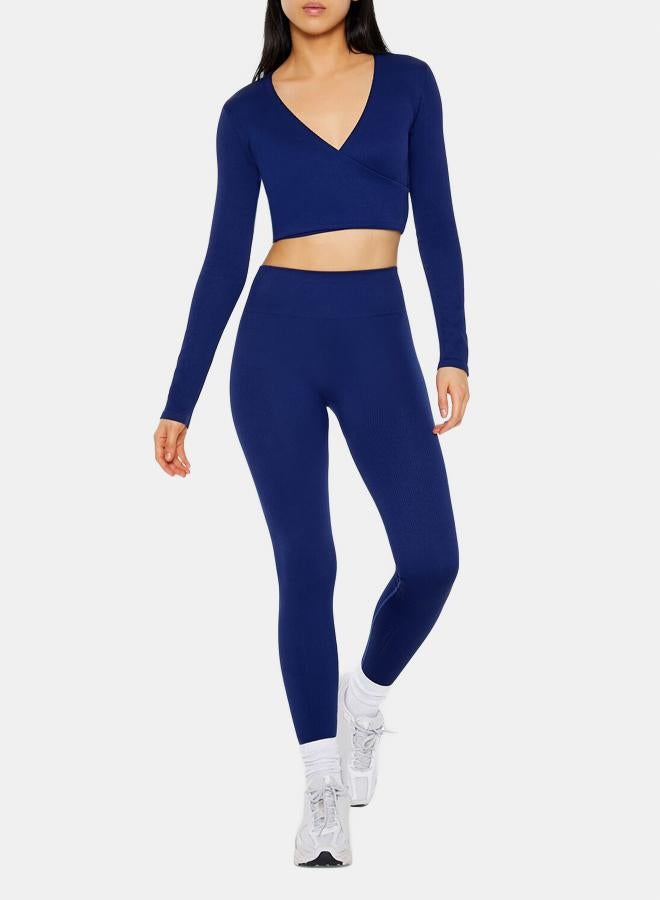 FOREVER 21 Active Seamless Surplice Crop Top - Image 1