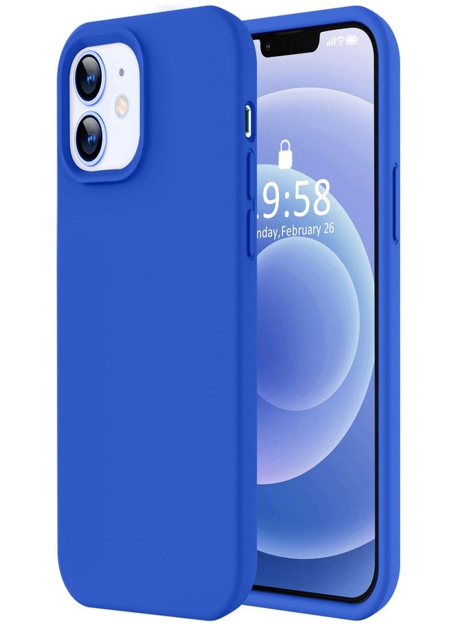 LOVE 3000 جراب LOVE 3000 مصمم خصيصًا لهاتف iPhone 12/iPhone 12 Pro، مصنوع من السيليكون الفاخر مع بطانة داخلية ناعمة من الألياف الدقيقة المقاومة للخدش، جراب واقٍ مقاوم للصدمات مناسب للرجال والنساء والفتيات، مقاس 6.1 بوصة، لون أزرق كلاين - Image 1
