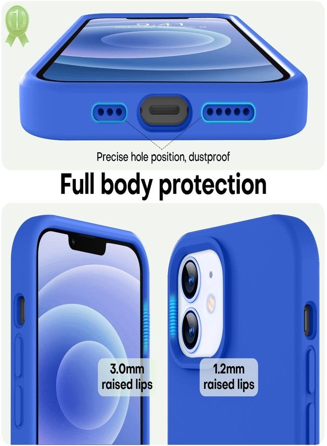 LOVE 3000 جراب LOVE 3000 مصمم خصيصًا لهاتف iPhone 12/iPhone 12 Pro، مصنوع من السيليكون الفاخر مع بطانة داخلية ناعمة من الألياف الدقيقة المقاومة للخدش، جراب واقٍ مقاوم للصدمات مناسب للرجال والنساء والفتيات، مقاس 6.1 بوصة، لون أزرق كلاين - Image 3